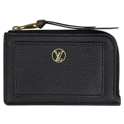 Louis Vuitton Card Holder Low Key L-shaped Zipper Case Leather Monogram Noir