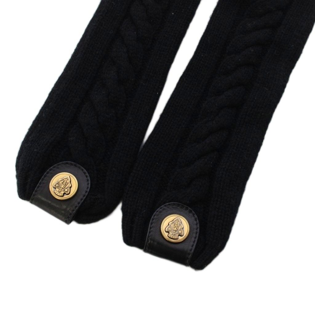 Gucci Gloves Leather Cashmere 7.5 Black — view 5