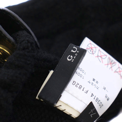 Gucci Gloves Leather Cashmere 7.5 Black — view 3
