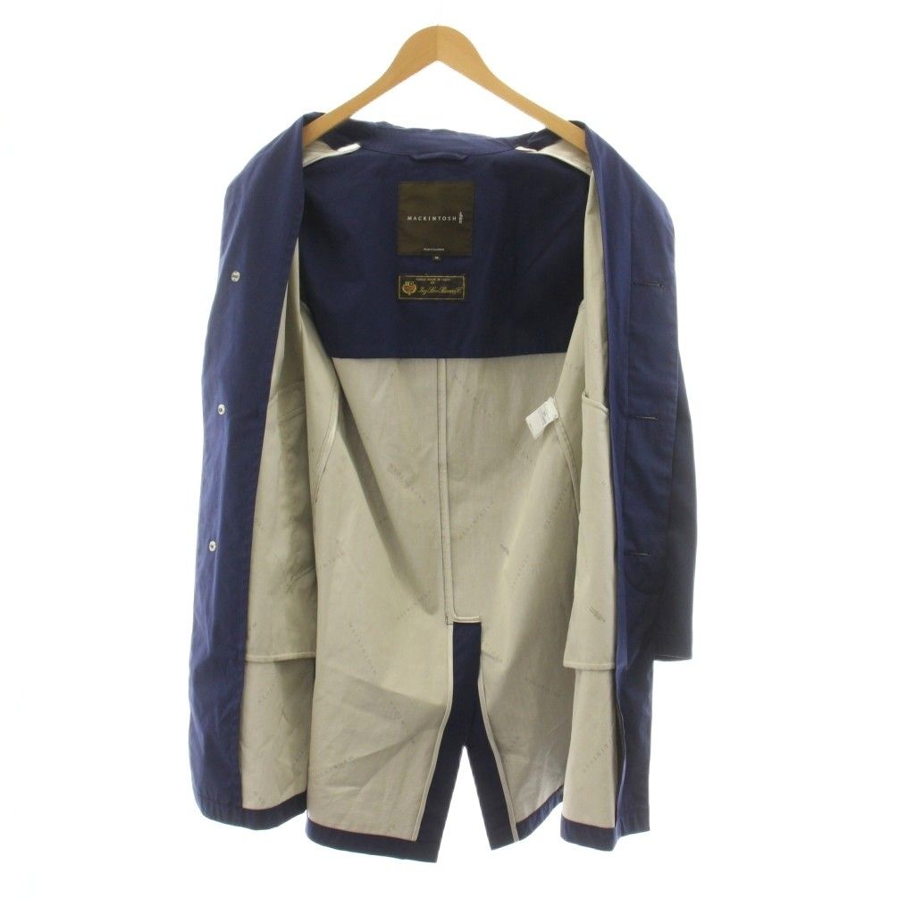 Loro Piana Mackintosh Cotton Stainless Steel Coat Middle Length 36 Blue EA KU — view 3
