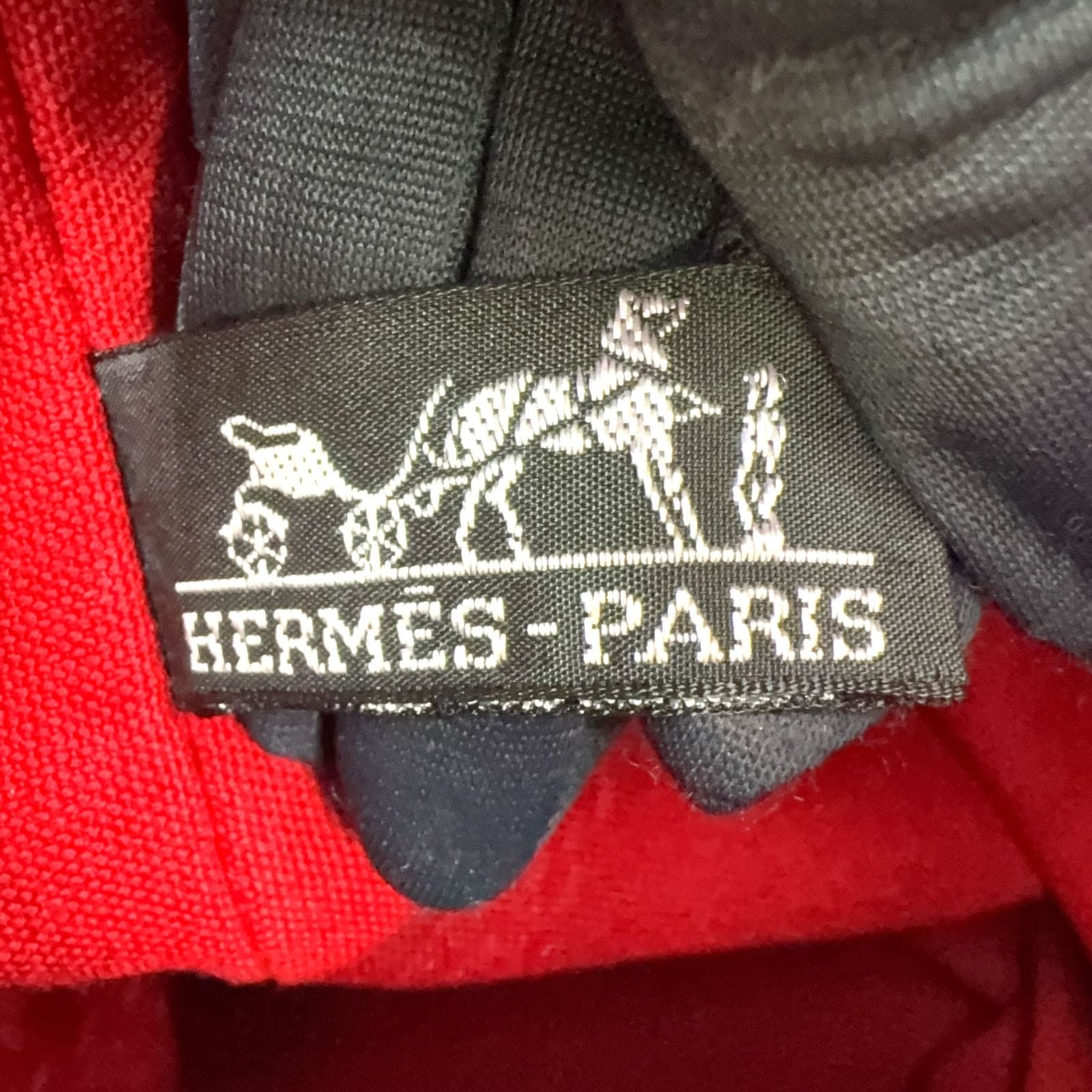 Hermes Polochon Mimil GM Leather Cotton Brown Red Shoulder Bag Gold — view 4