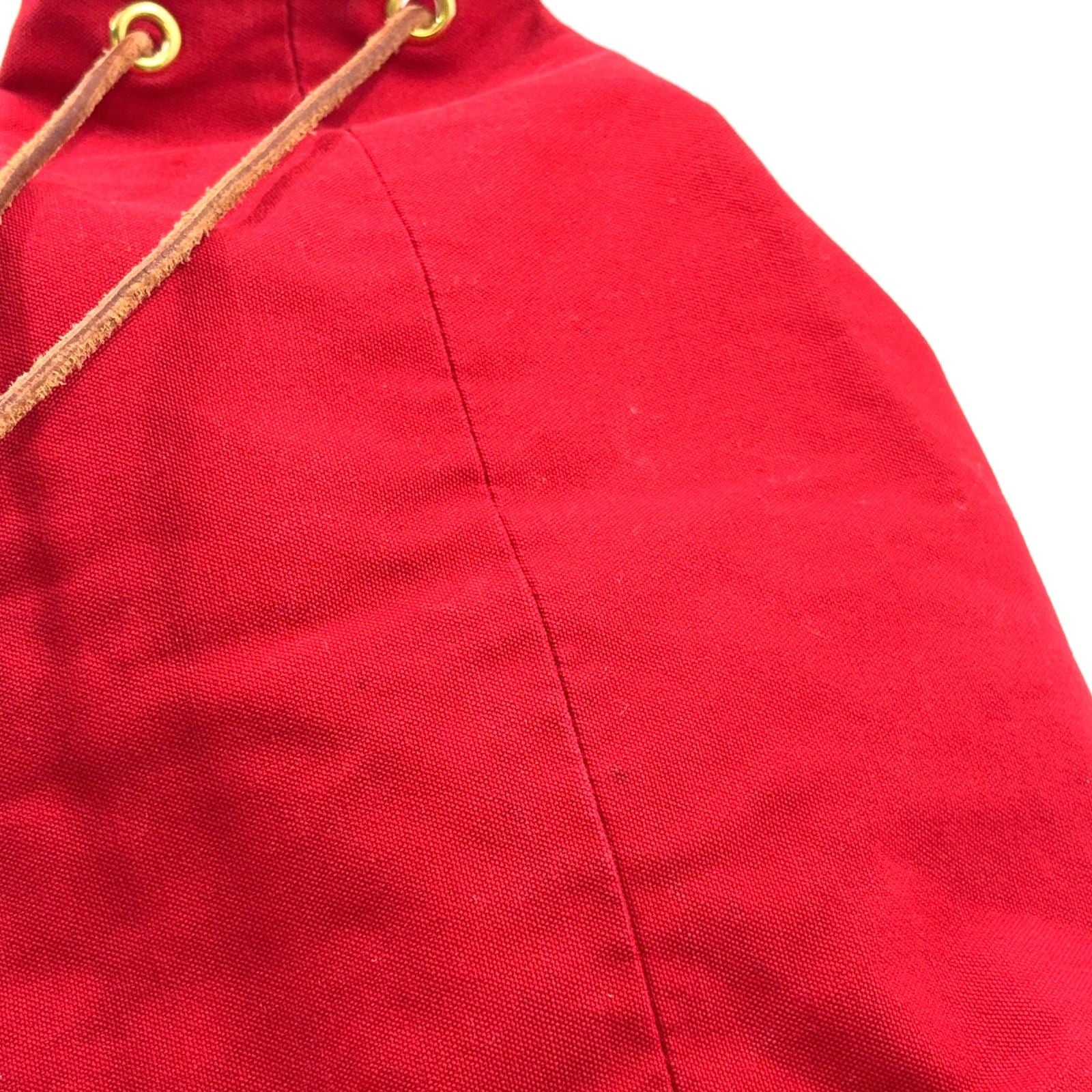 Hermes Polochon Mimil GM Leather Cotton Brown Red Shoulder Bag Gold — view 7