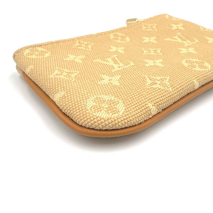 Louis Vuitton Pochette Cles Monogram Mini Leather Canvas Beige Coin Case Gold — view 9