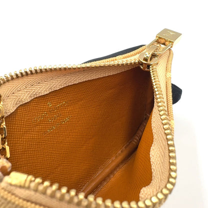Louis Vuitton Pochette Cles Monogram Mini Leather Canvas Beige Coin Case Gold — view 6