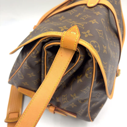 Louis Vuitton Saumur 35 Monogram Leather Brown Shoulder Bag Gold — view 8