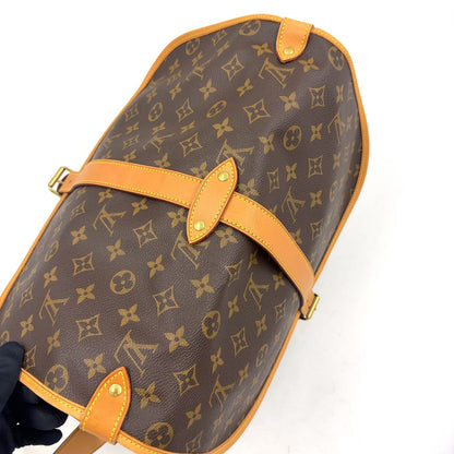 Louis Vuitton Saumur 35 Monogram Leather Brown Shoulder Bag Gold — view 9