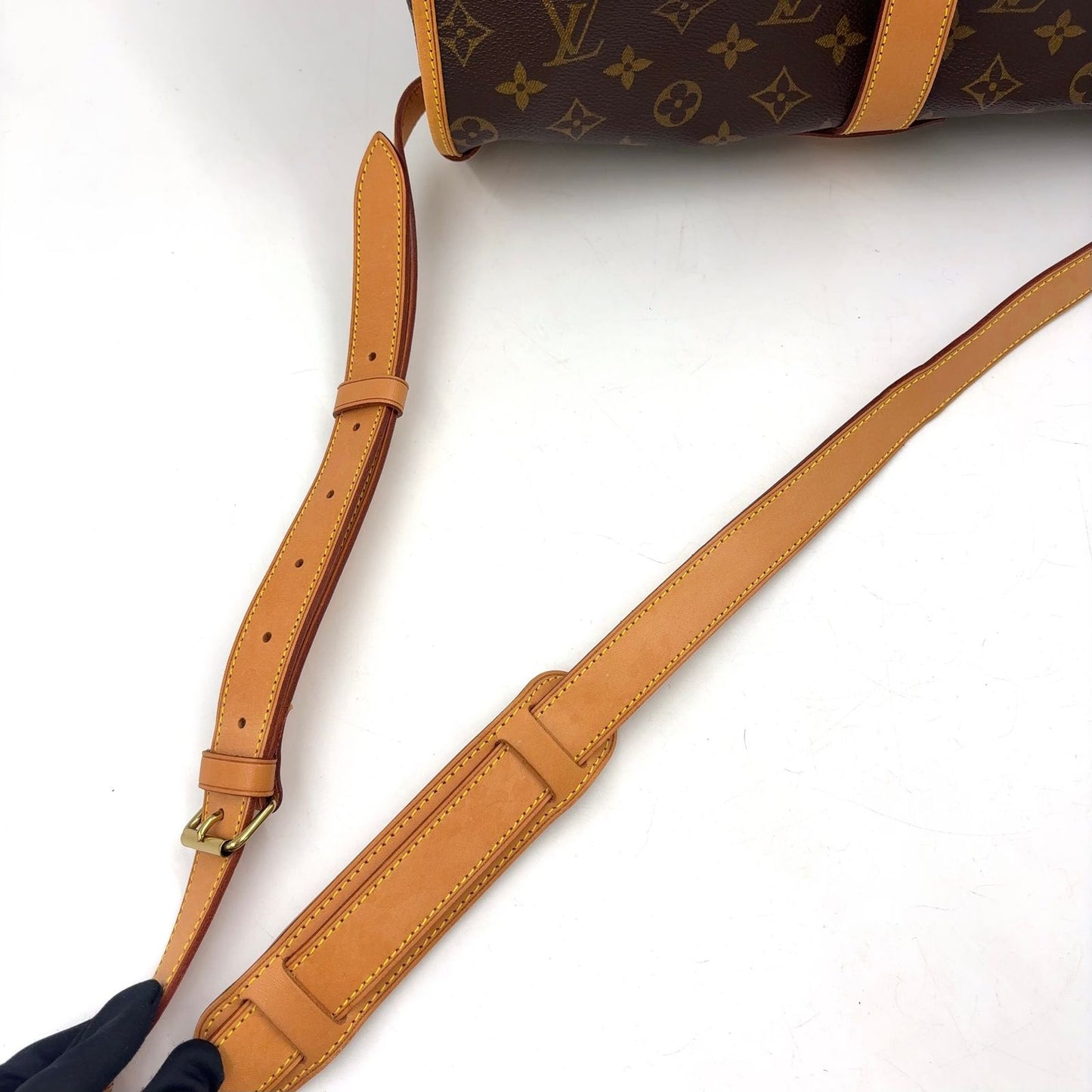 Louis Vuitton Saumur 35 Monogram Leather Brown Shoulder Bag Gold — view 7