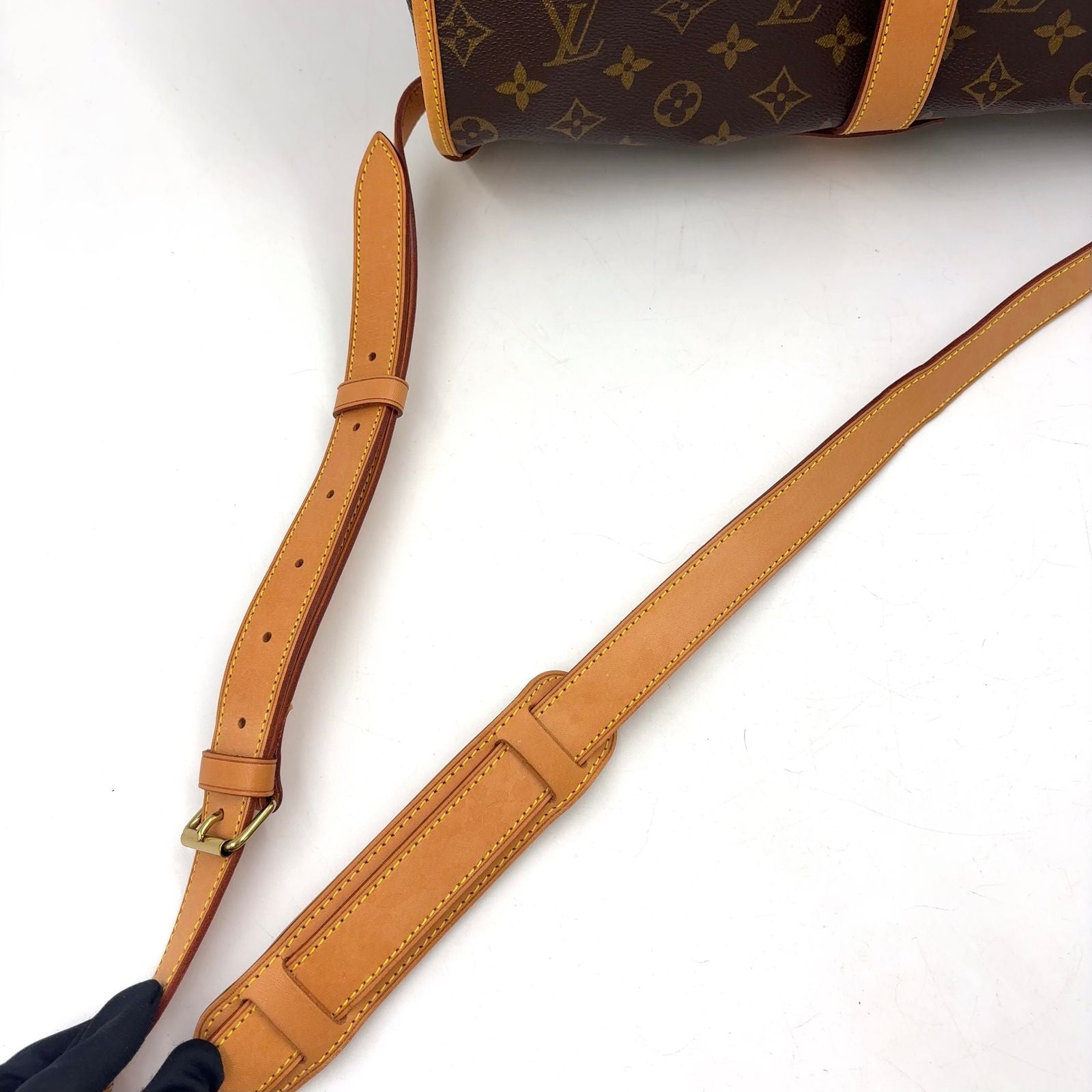Louis Vuitton Saumur 35 Monogram Leather Brown Shoulder Bag Gold — view 7