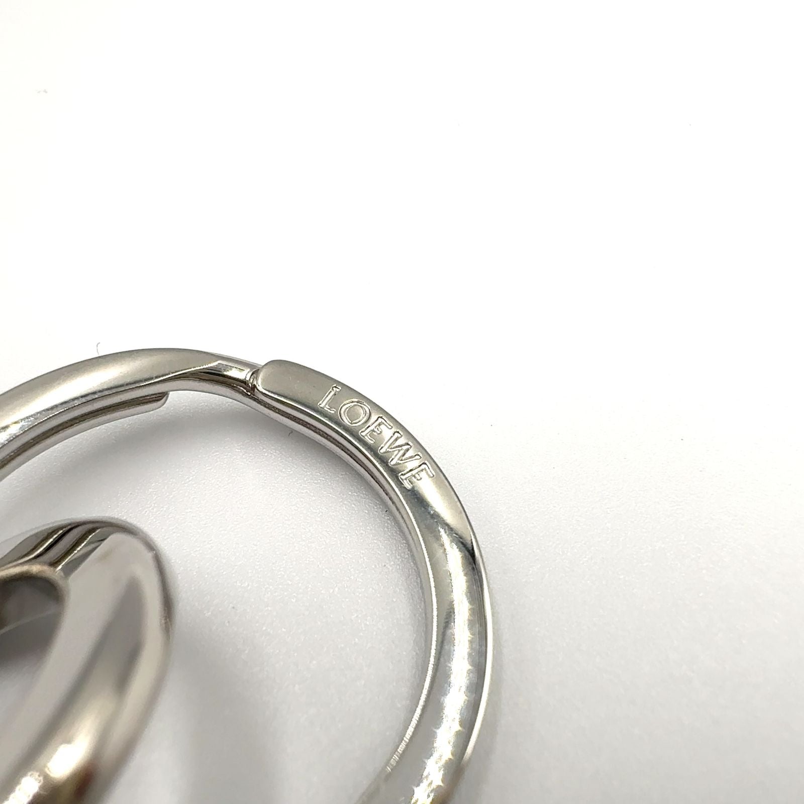 Loewe Anagram Bag Charm Metal Silver Key Ring — view 3
