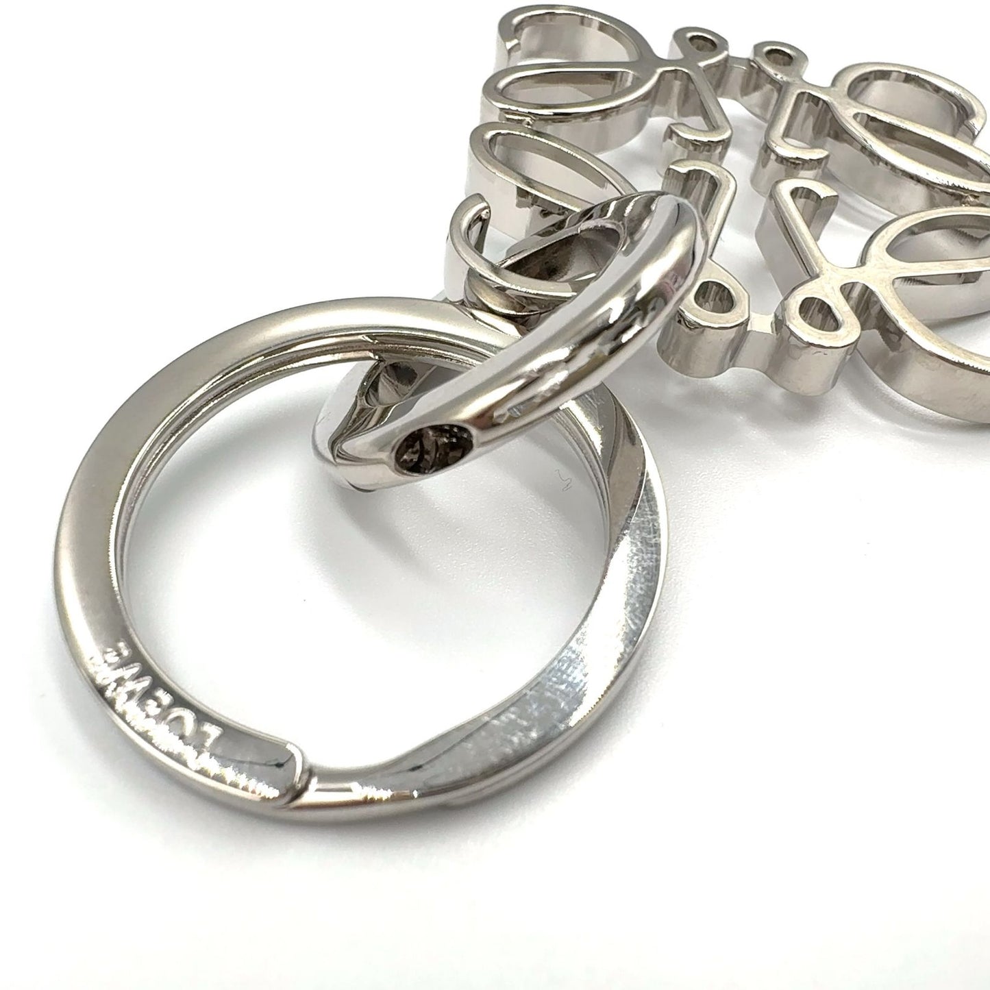 Loewe Anagram Bag Charm Metal Silver Key Ring — view 7
