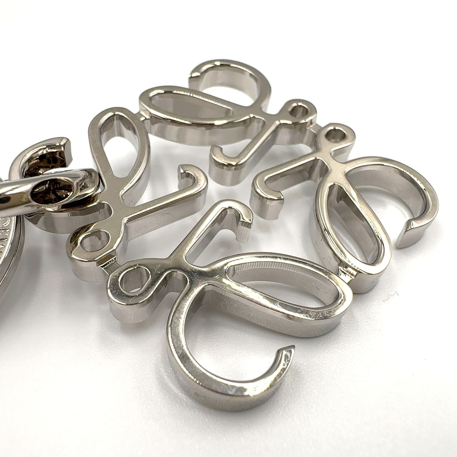 Loewe Anagram Bag Charm Metal Silver Key Ring — view 4