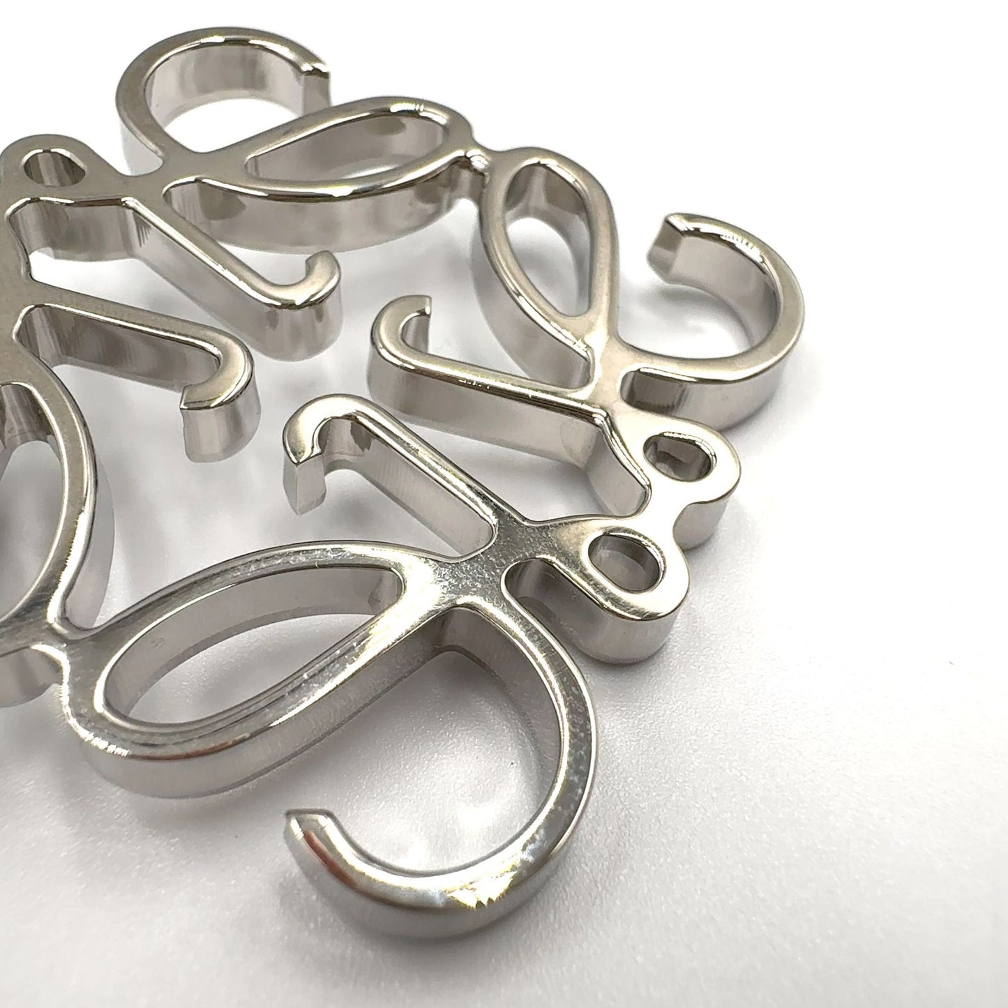 Loewe Anagram Bag Charm Metal Silver Key Ring — view 5