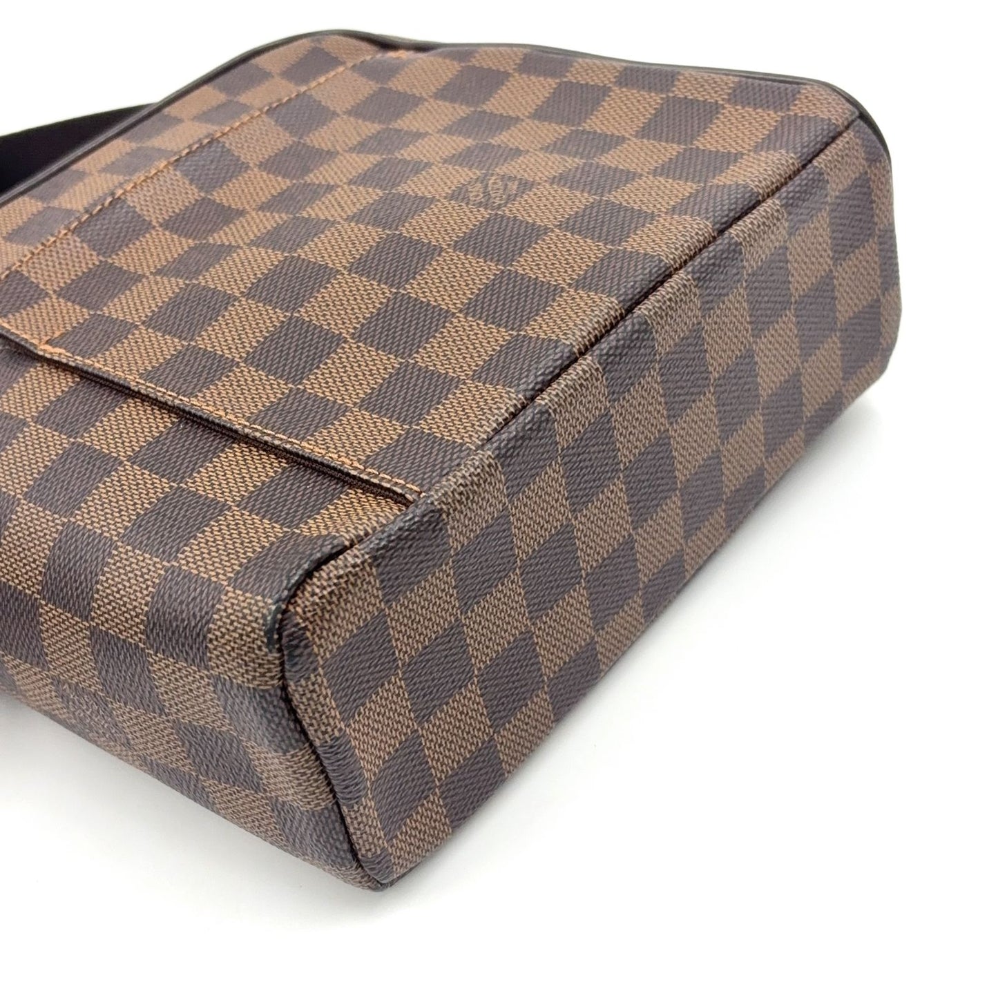Louis Vuitton Olaf PM Damier Ebene Leather Brown Shoulder Bag Gold — view 5