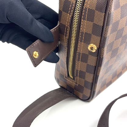 Louis Vuitton Olaf PM Damier Ebene Leather Brown Shoulder Bag Gold — view 8