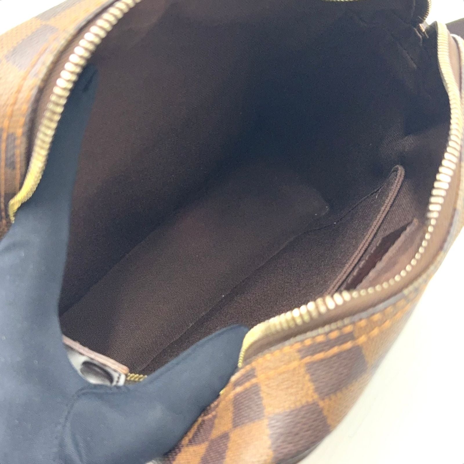 Louis Vuitton Olaf PM Damier Ebene Leather Brown Shoulder Bag Gold — view 3