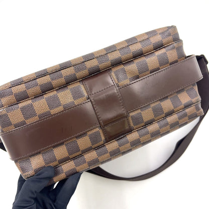 Louis Vuitton Naviglio Damier Ebene Leather Brown Shoulder Bag Gold — view 6