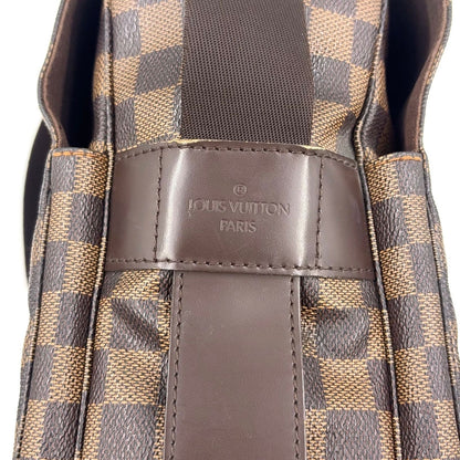 Louis Vuitton Naviglio Damier Ebene Leather Brown Shoulder Bag Gold — view 4