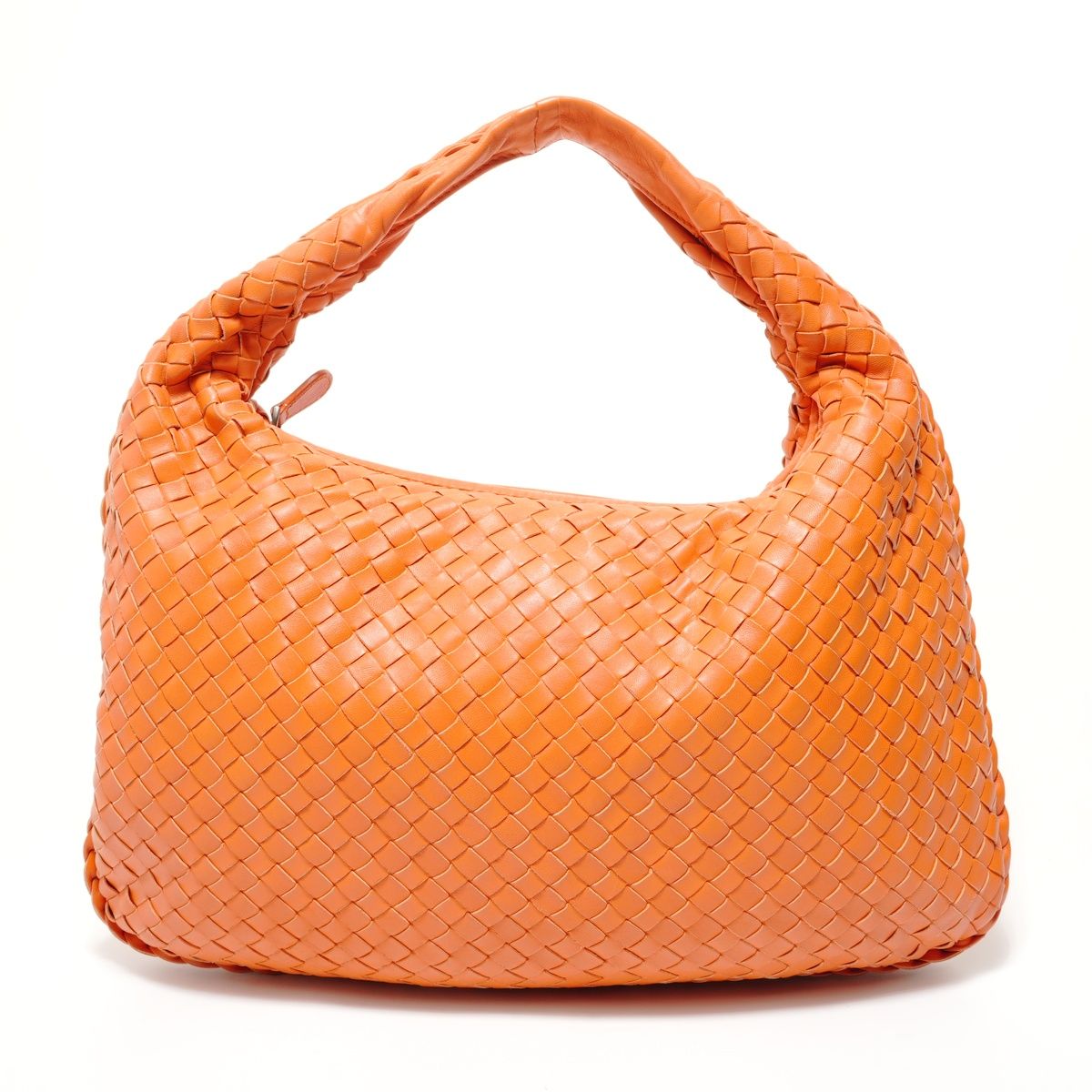 Bottega Veneta Intrecciato Shoulder Bag Leather Orange