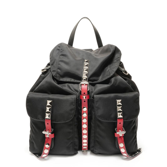Prada Backpack Nylon Studs Leather