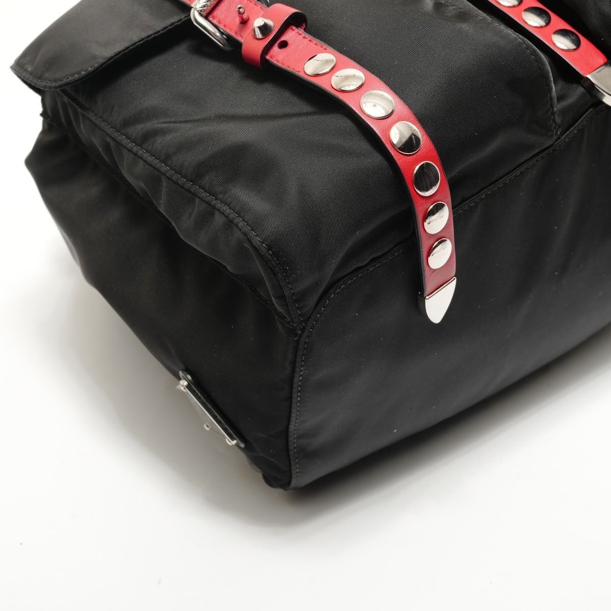 Prada Backpack Nylon Studs Leather — view 5