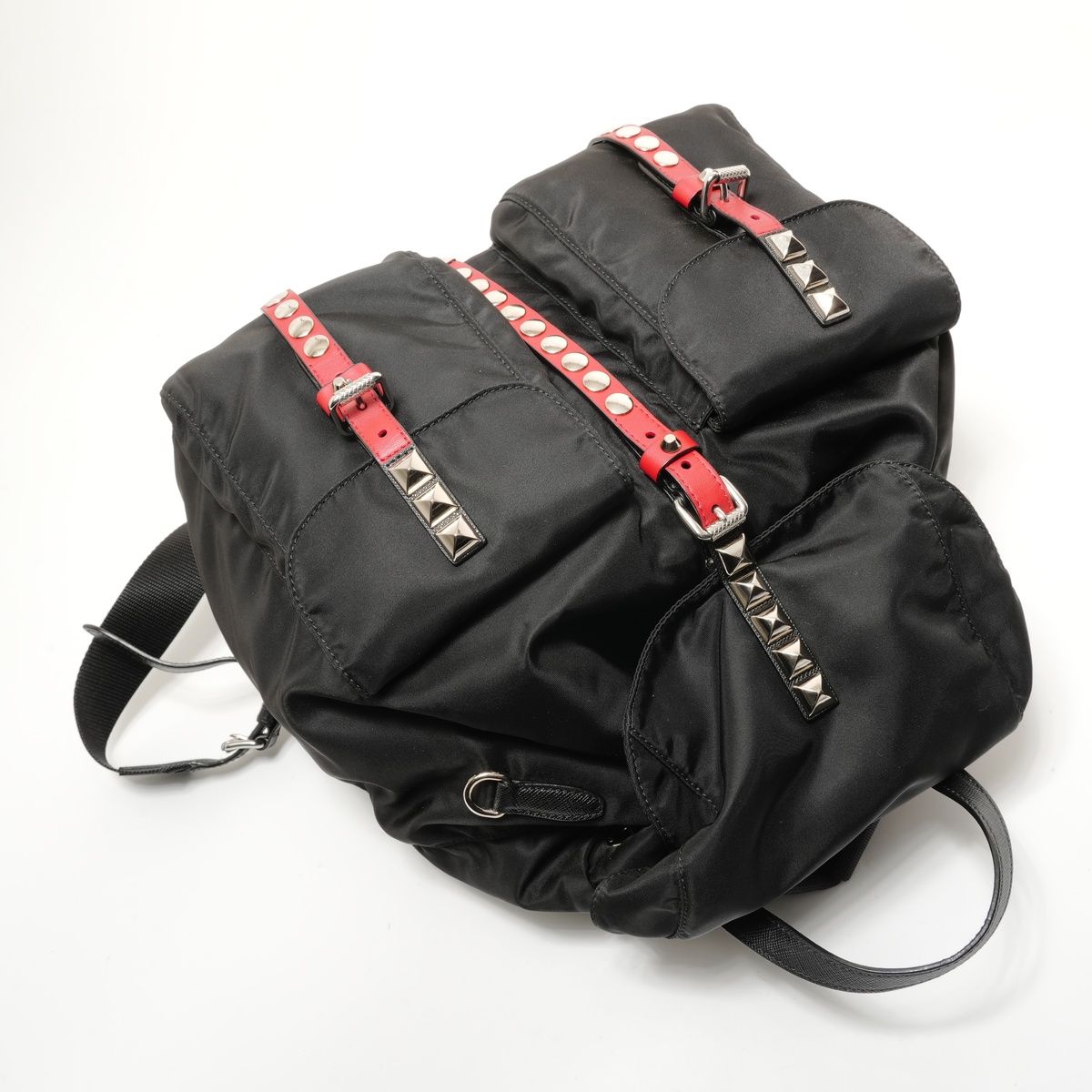 Prada Backpack Nylon Studs Leather — view 8