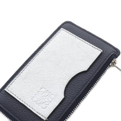 Loewe Coin Card Holder Fragment Case Anagram Leather Navy Silver — view 7