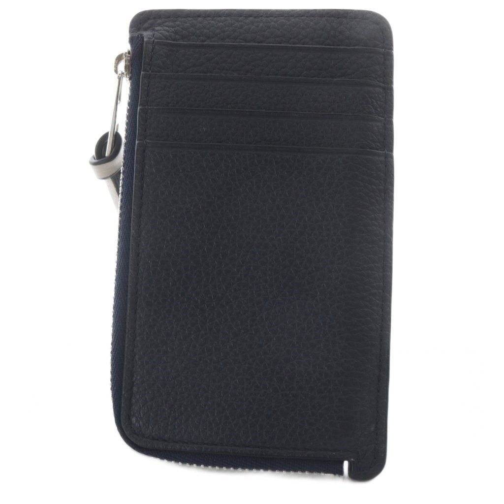 Loewe Coin Card Holder Fragment Case Anagram Leather Navy Silver — view 2