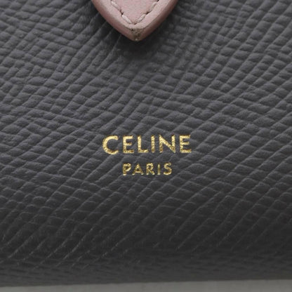 Celine Small Strap Wallet Bifold Bicolor Leather Gray Pink — view 3