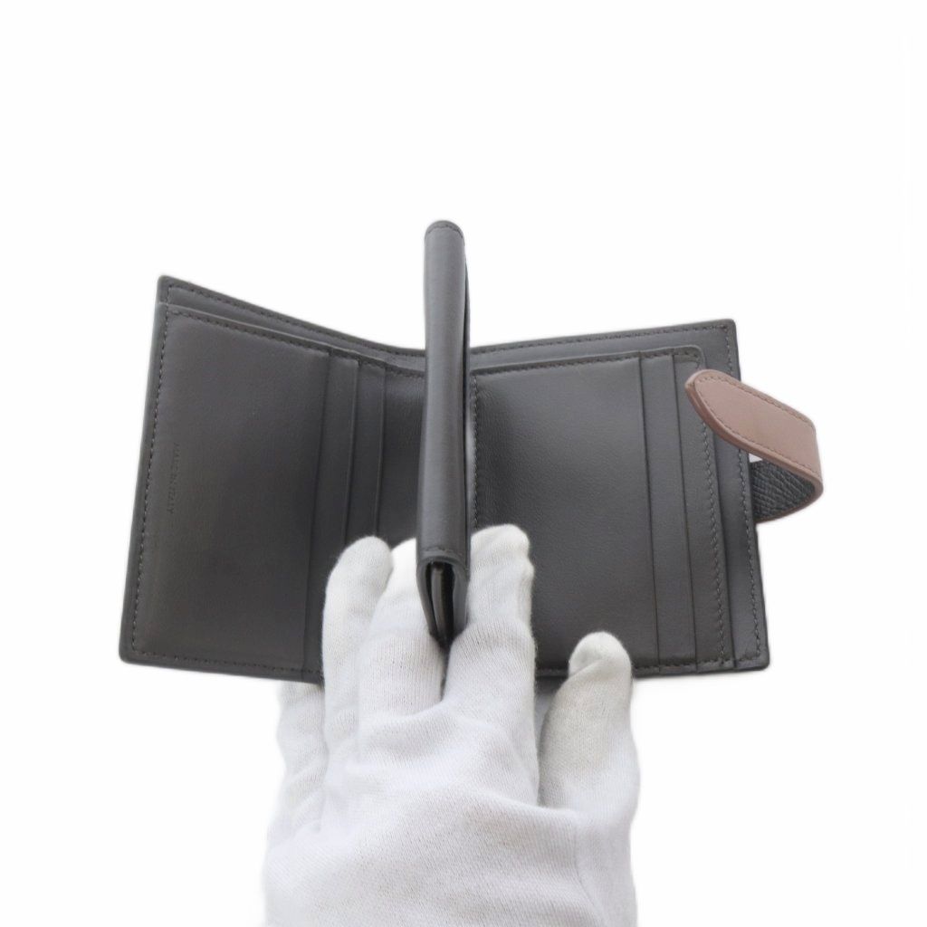 Celine Small Strap Wallet Bifold Bicolor Leather Gray Pink — view 5