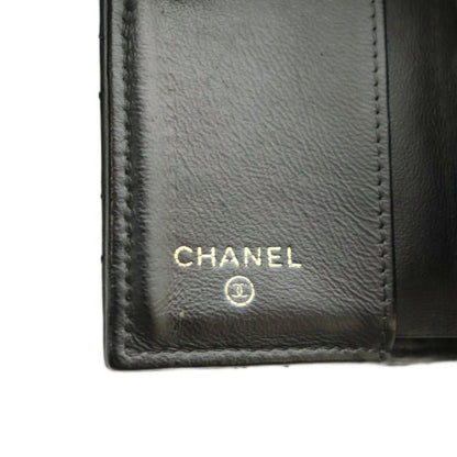 Chanel Quilted Small Flap Wallet Trifold Compact CC Logo One Point Lambskin — view 4