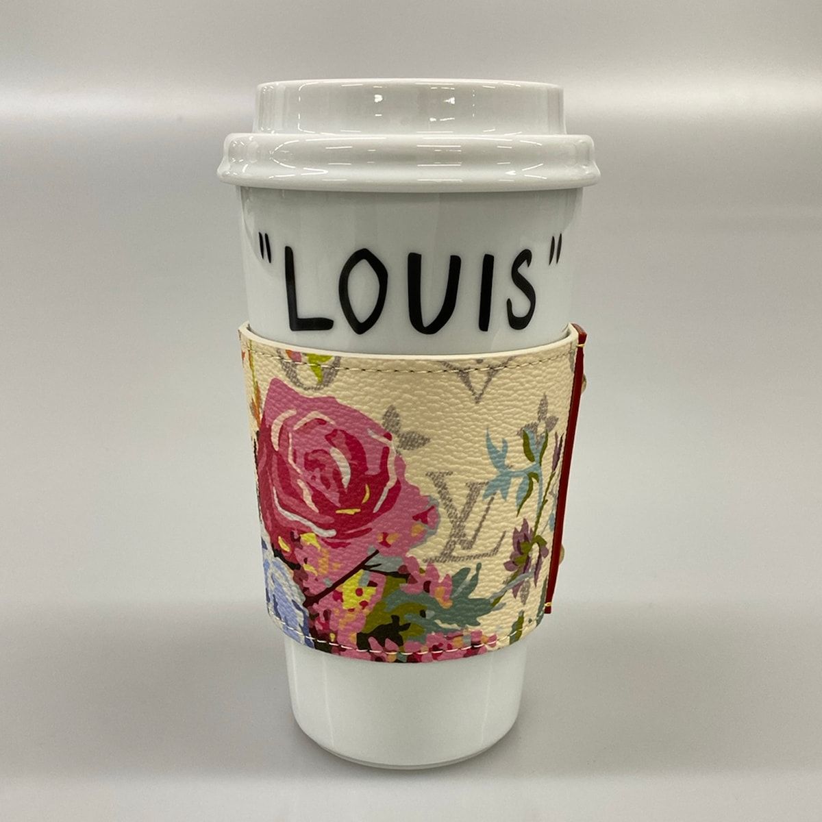 Louis Vuitton Tableware Cup LV Tapestry White Multi Cup Floral Monogram Canvas