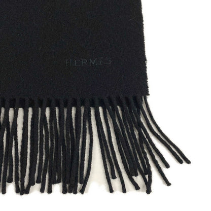 Hermes Scarf Black Fringe Cashmere — view 3