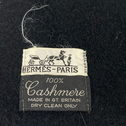 Hermes Scarf Black Fringe Cashmere — view 2