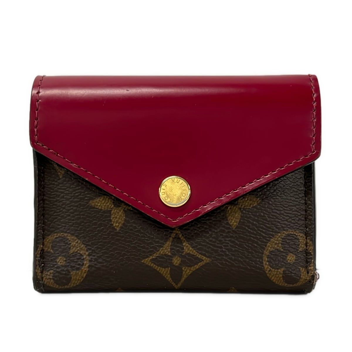 Louis Vuitton Trifold Wallet Monogram Portefeuille Zoe Fuchsia Initial Leather