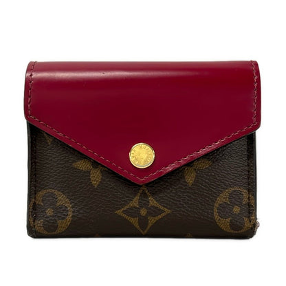 Louis Vuitton Trifold Wallet Monogram Portefeuille Zoe Fuchsia Initial Leather