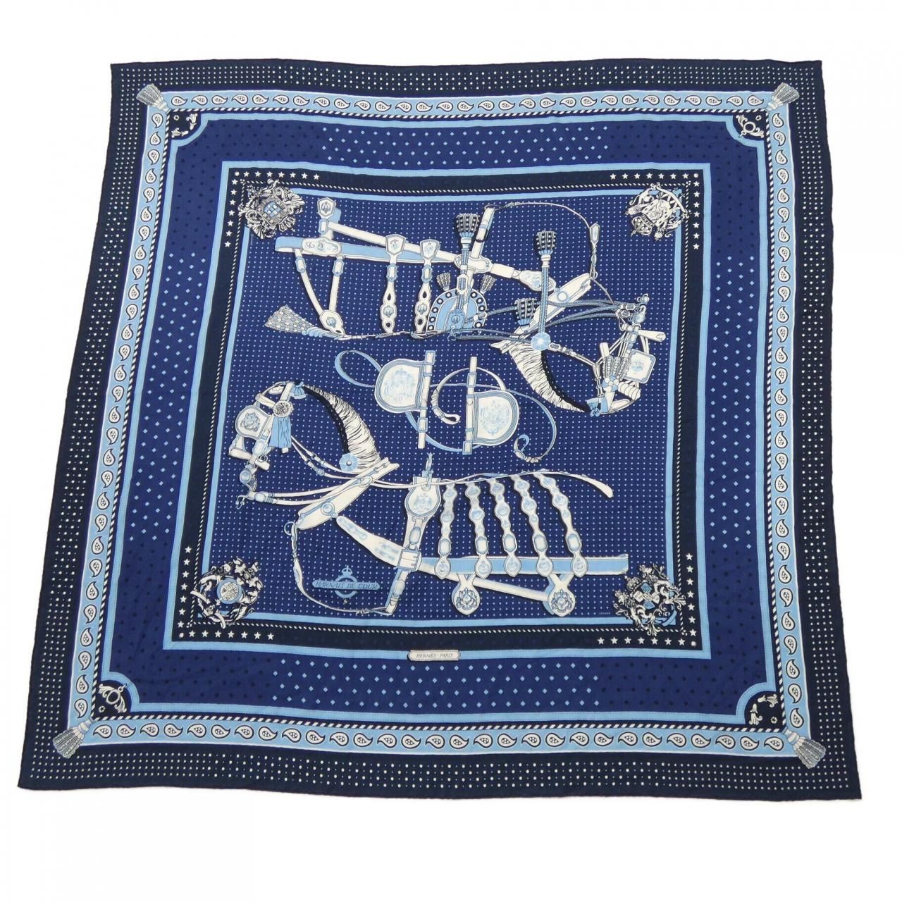 Hermes Harnais de Cour Bandana Carre Shawl Scarf
