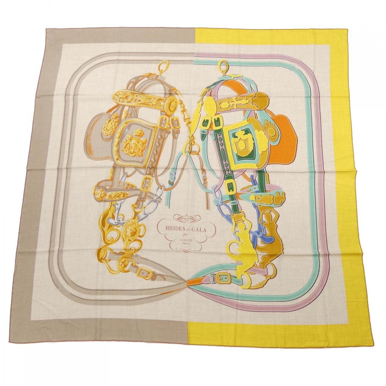Hermes Brides de Gala Applique Pique Carre Shawl Scarf