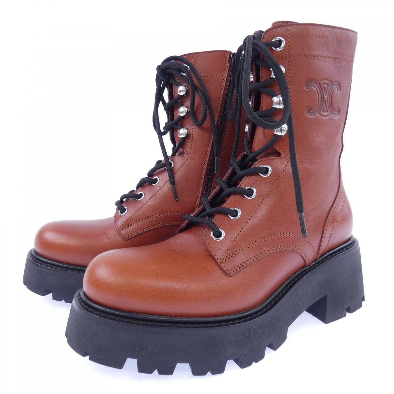 Celine Triomphe Ranger Mid Lace Up Boots — view 3