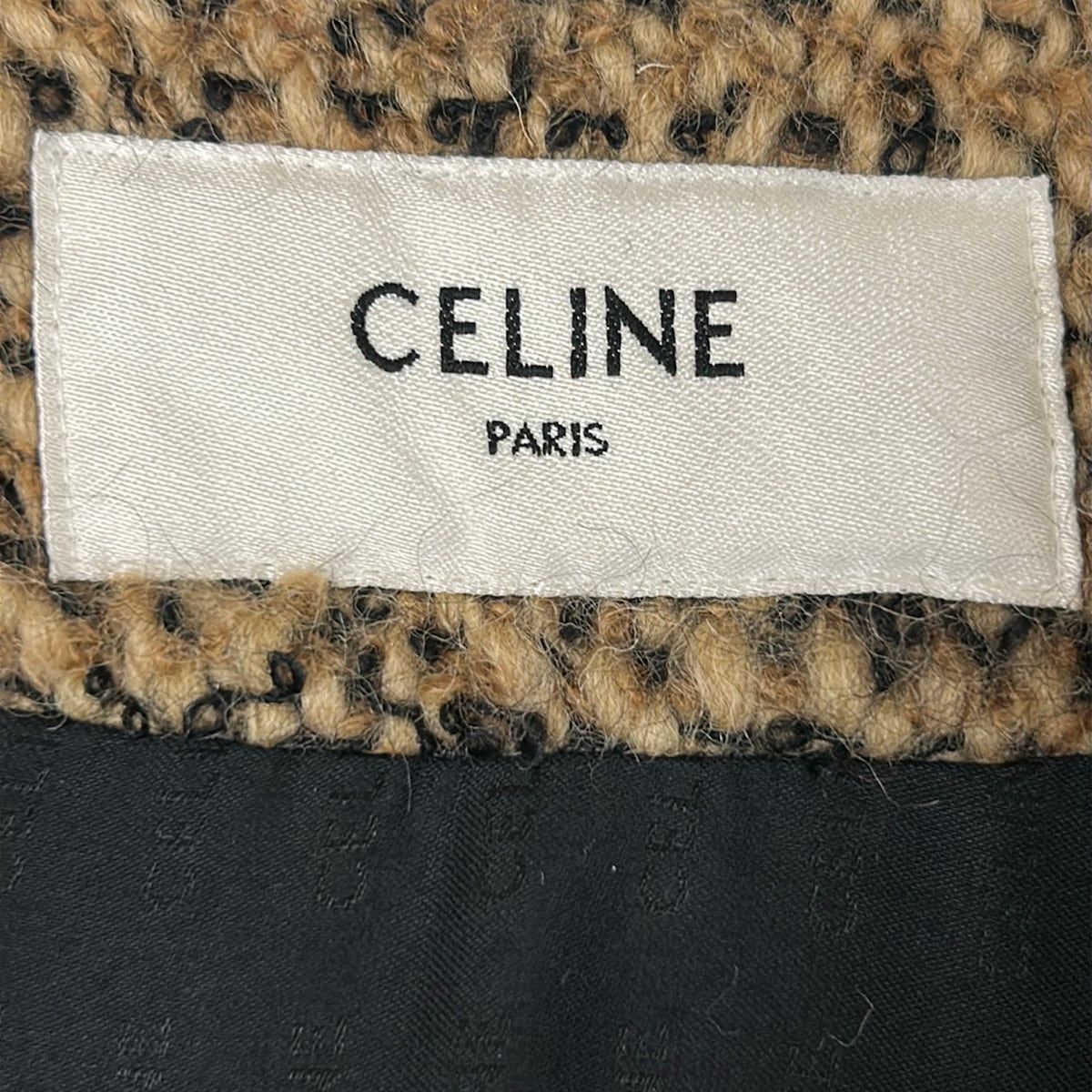Celine Jacket 34 S Ivory Beige Black Gold Button Long Sleeve Autumn Winter Wool — view 3