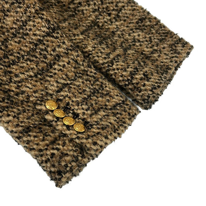 Celine Jacket 34 S Ivory Beige Black Gold Button Long Sleeve Autumn Winter Wool — view 7