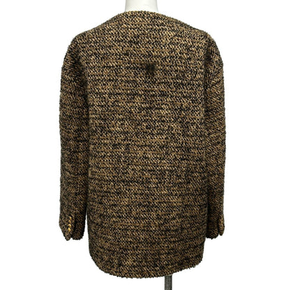 Celine Jacket 34 S Ivory Beige Black Gold Button Long Sleeve Autumn Winter Wool — view 2