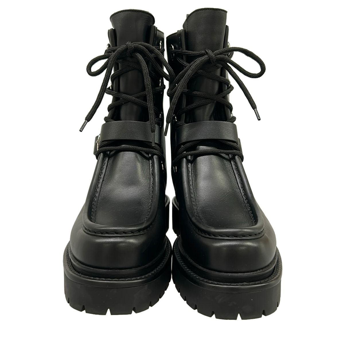 Hermes Short Boots 385 Land Black Lace Up Biker Taste — view 5
