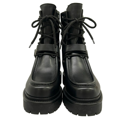 Hermes Short Boots 385 Land Black Lace Up Biker Taste — view 5