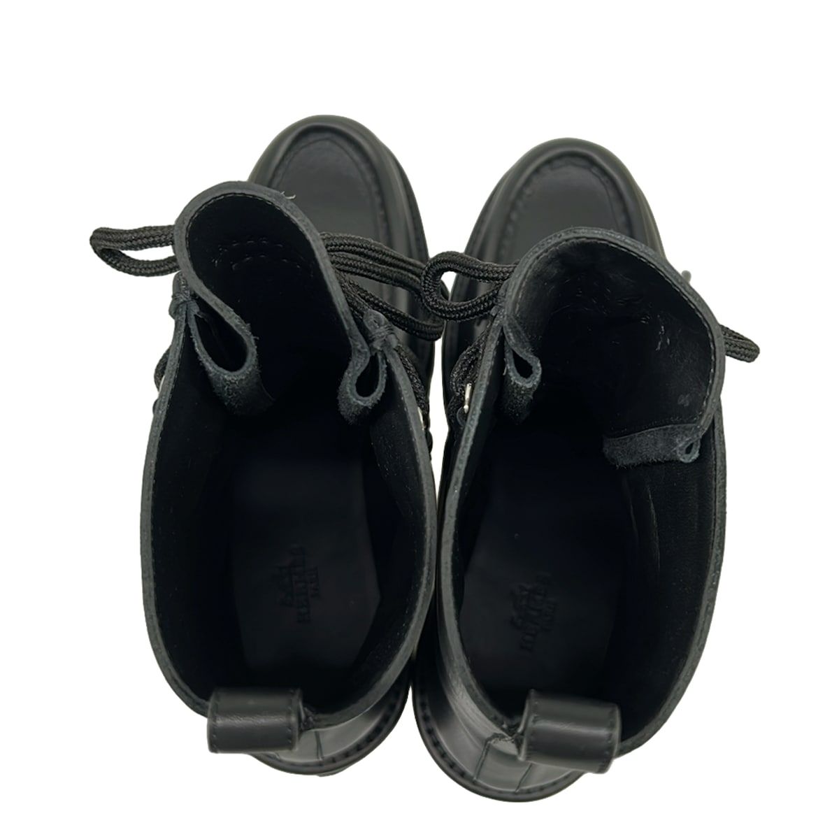 Hermes Short Boots 385 Land Black Lace Up Biker Taste — view 7