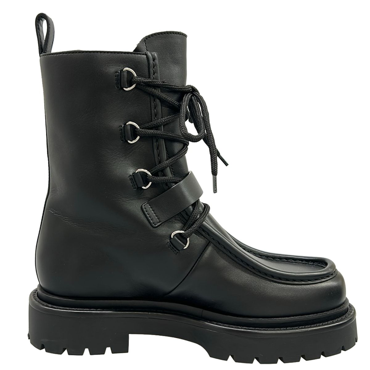 Hermes Short Boots 385 Land Black Lace Up Biker Taste — view 2