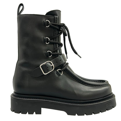 Hermes Short Boots 385 Land Black Lace Up Biker Taste — view 4
