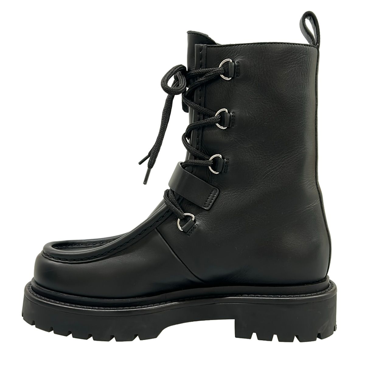 Hermes Short Boots 385 Land Black Lace Up Biker Taste — view 3