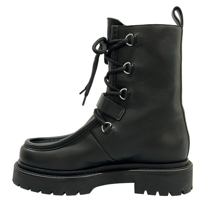 Hermes Short Boots 385 Land Black Lace Up Biker Taste — view 3