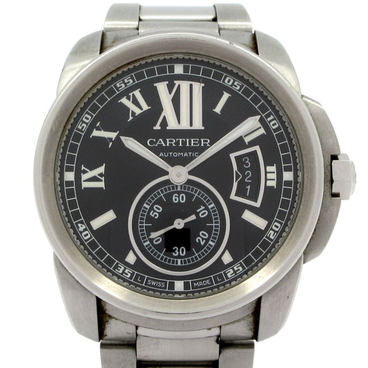 Cartier Watch Caliber de LM Back Slot SS Black