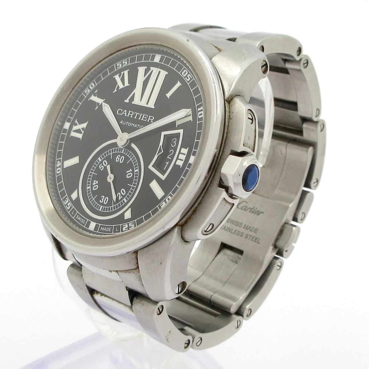 Cartier Watch Caliber de LM Back Slot SS Black — view 2